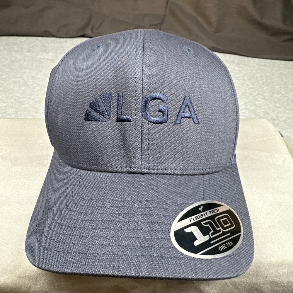 Flexfit 110 LGA Adjustable Baseball Cap Hat Gray Blue‎ Snapback One Size Flex